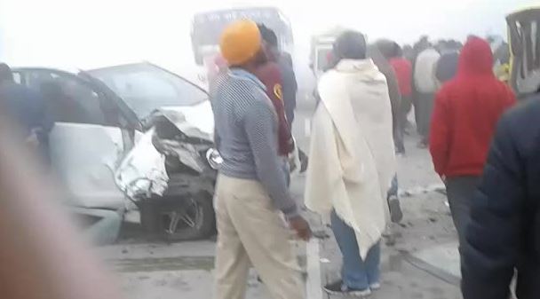 road accident due to fogg on barnala road