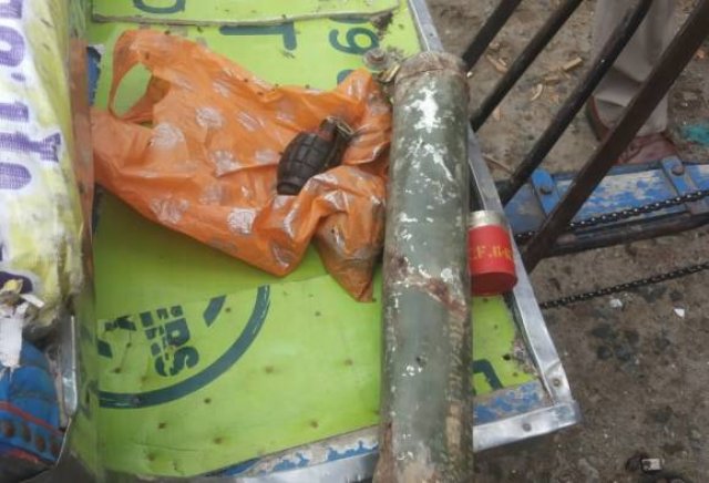 hand grenades and rocket launcher sold as scrap