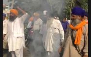 Farmers protesting on roads against the agriculture bill