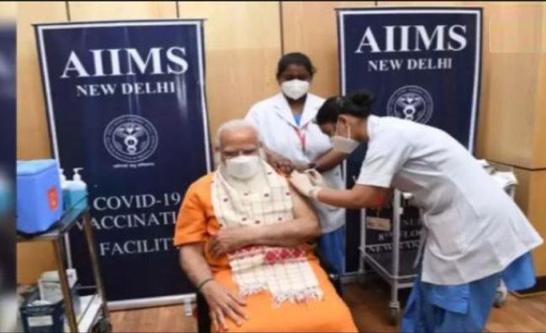 Pm-modi-takes-2nd-dose-of-covid-vaccine-at-aims-delhi
